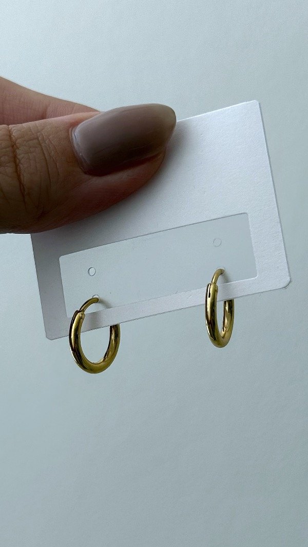 Producto - Argollas finas bis 13mm ACERO DORADO