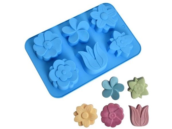 Producto - MOLDE SILICONA X6 FLORES DISTINTAS GRANDES