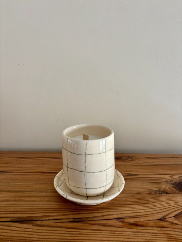 Producto - Vaso con plato cuadrille verde - ENTREGA INMEDIATA - 0