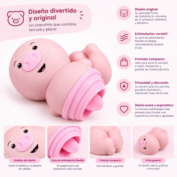 Producto - Chanchito Vibrador Rosa - 2