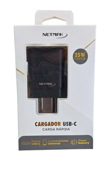 Producto - Cargador de 25W con cable NETMAK