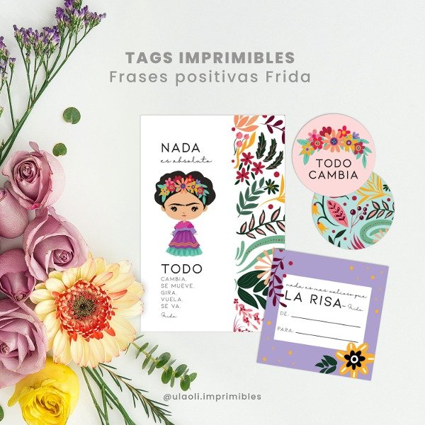 Producto - Tags Imprimibles Frases Positivas "Frida"
