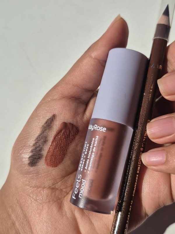 Producto - Lip combo Marrón - Delineador Katalia Marrón + Cream tint Ruby rose