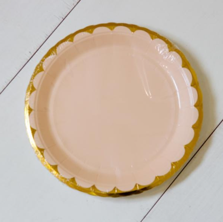 Producto - PLATO CON BORDE DORADO