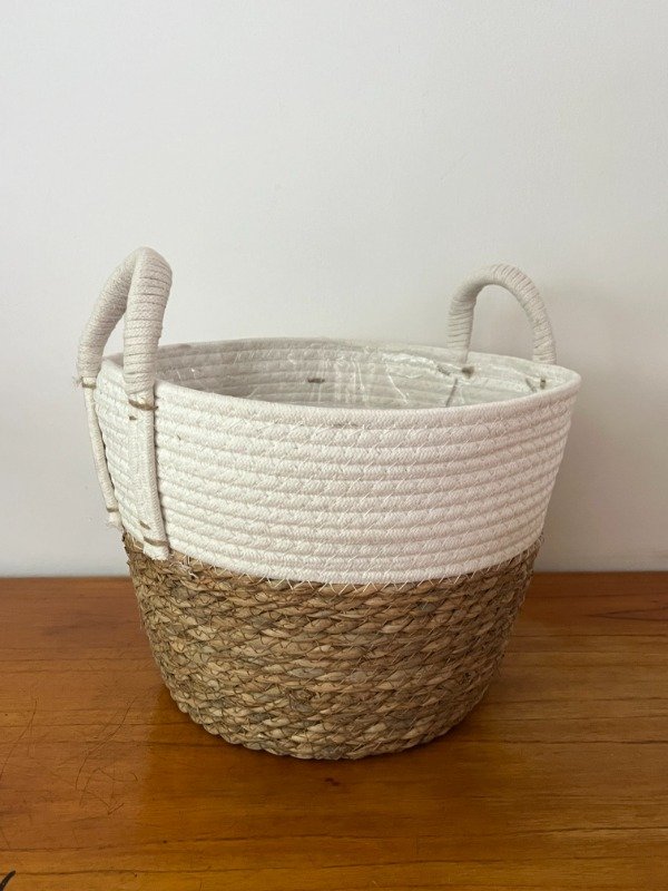 Producto - Canasto Yute Bicolor grande