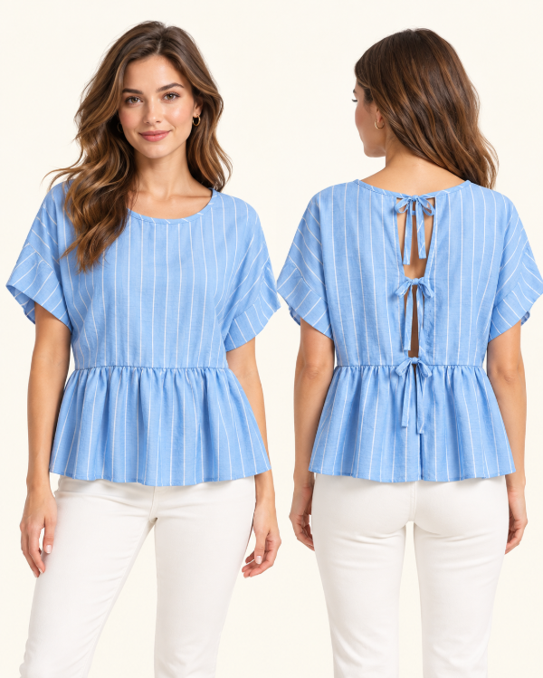 Producto - Blusa Rayada Abierta Atras - 0