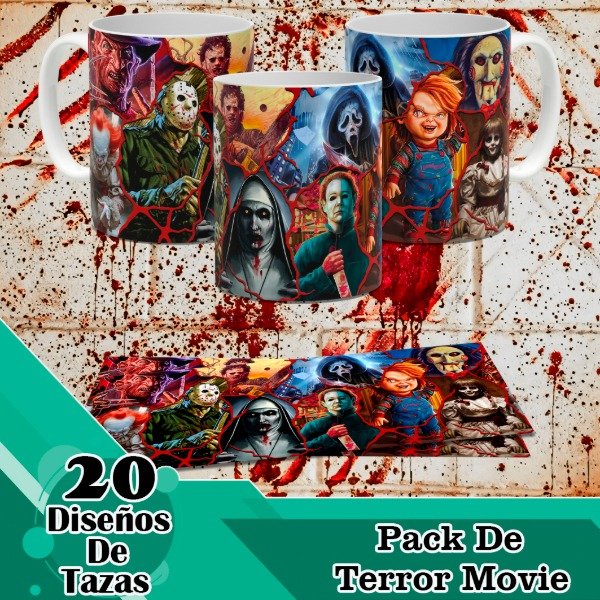 Producto - Diseños Digitales / Plantillas Para Tazas De Peliculas De Terror