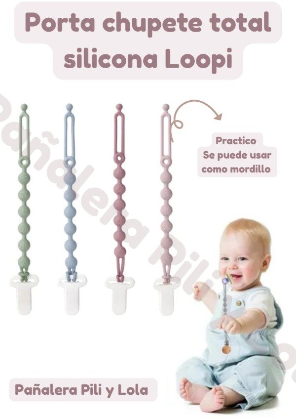 Producto - Porta chupete Loopi total silicona (Consultar color disponible)