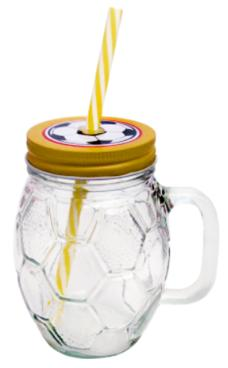 Producto - VASO VIDRIO CON SORBETE 450 ML PELOTA 029847