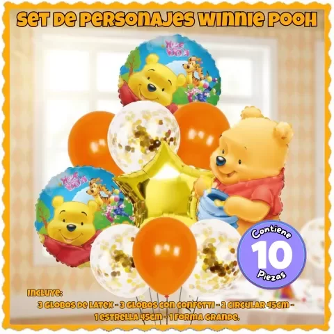 Producto - Promo globo Winnie Pooh 10 piezas