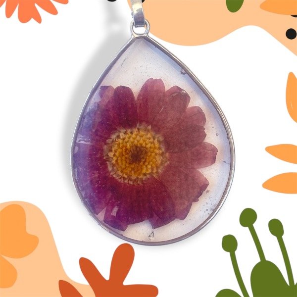 Producto - Margarita violeta- Plata 925 - 4cm - 1