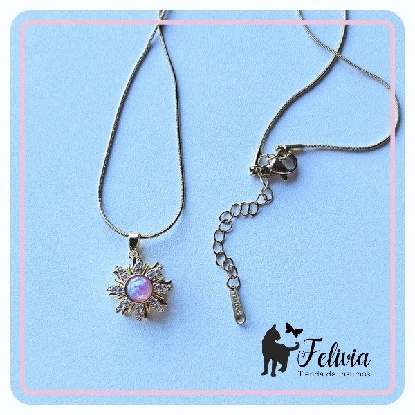 Producto - Collar Sol giratorio acero dorado