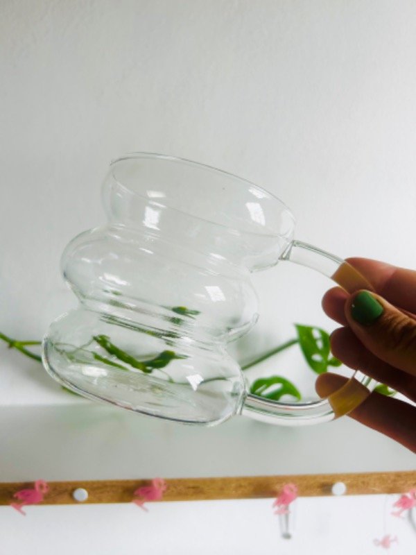 Producto - Taza/vaso de vidrio nube con asa - 3