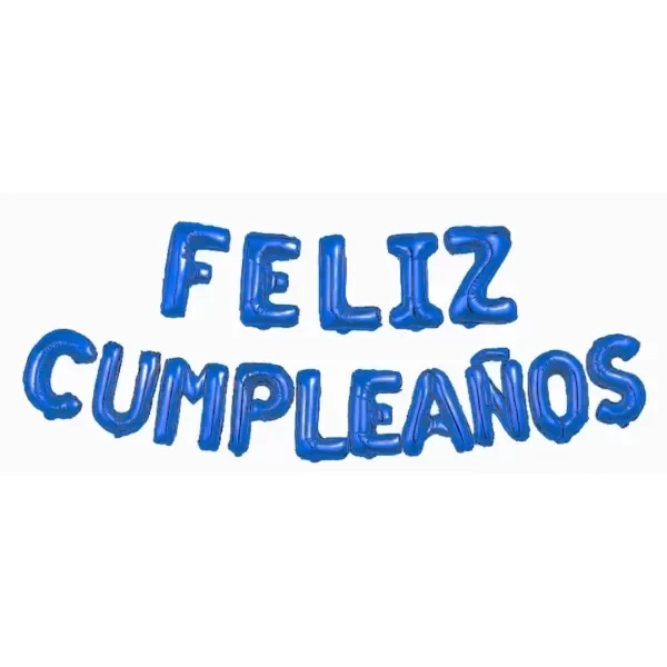 Producto - Frases de globos FELIZ CUMPLEAÑOS letra 40cm color azul