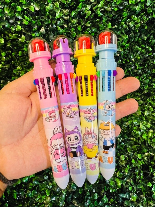 Producto - Lapicera de 10 colores labubu con sellito