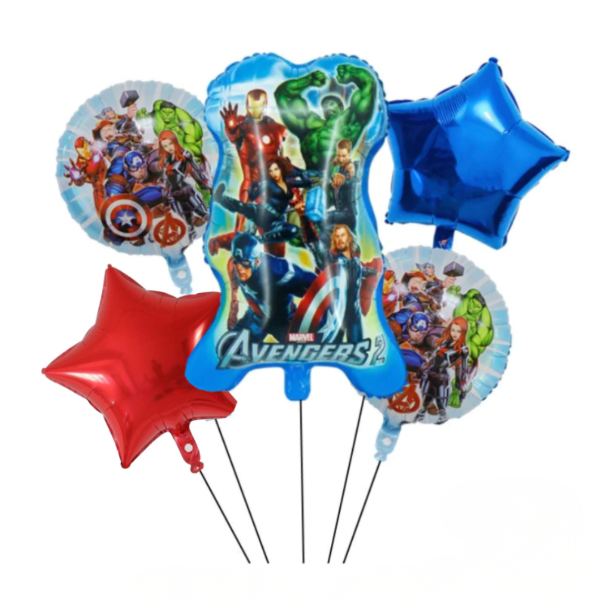 Producto - Kit x5 globos metalizados de personaje VENGADORES