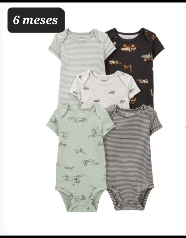 Producto - Pack de 5 body manga corta carters talle 6 meses transporte