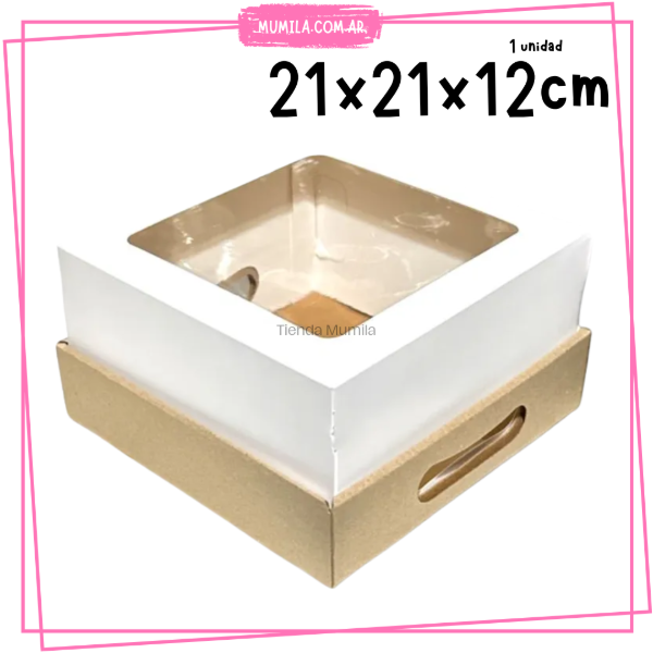 Producto - Caja Torta 21x21x12cm Visor