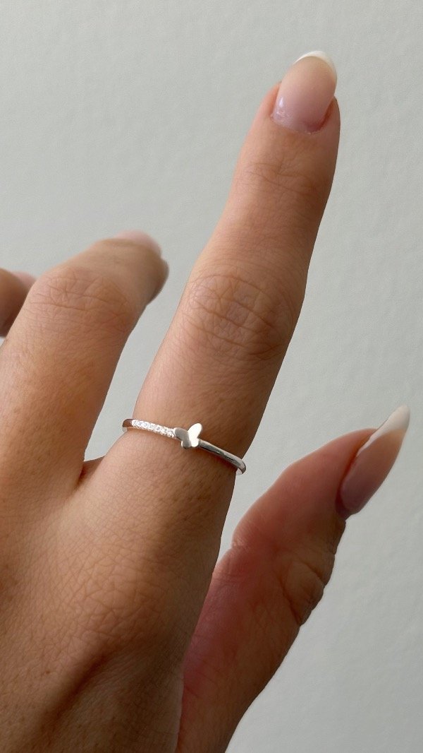 Producto - Anillo mini mariposa y cubic 17mm P925