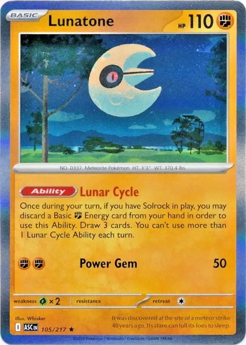 Producto - Lunatone (105/217) [Mega Evolution: Ascended Heroes]