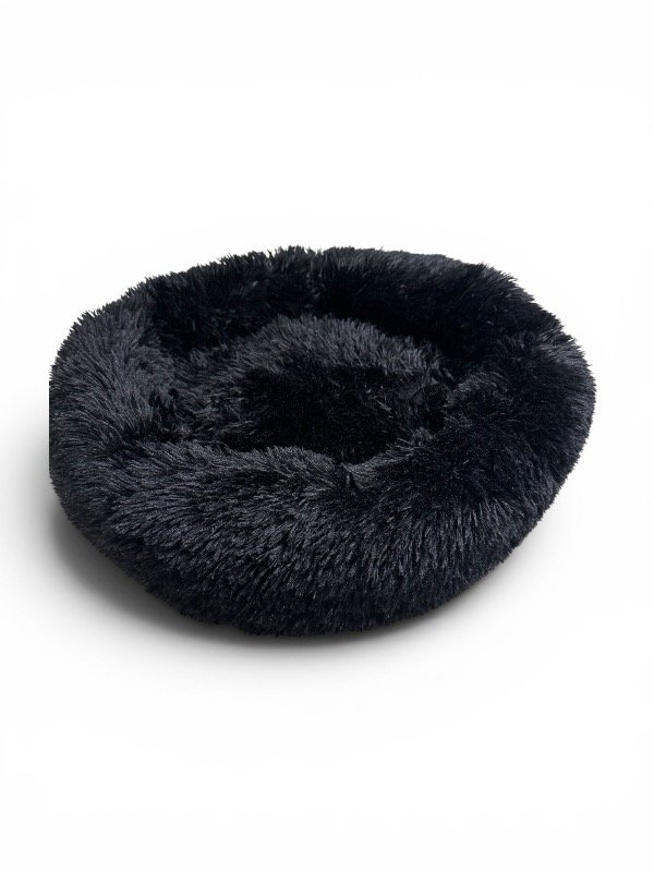 Producto - Cama felpuda negra 80 cm