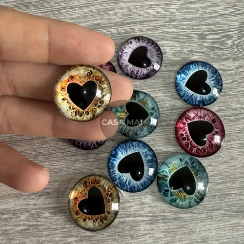 Producto - 10 Ojos Vidrio Cabujones Corazón de Gato para DIY y Joyería