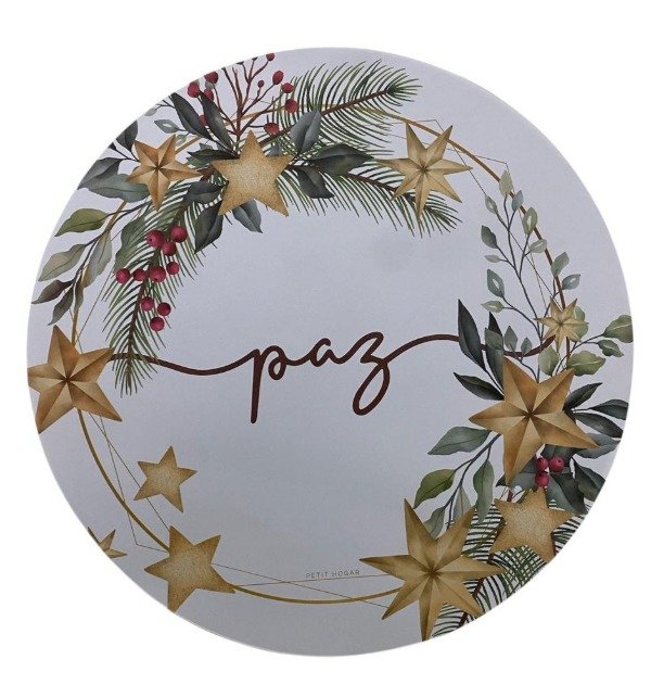 Producto - Platos De Sitio De Papel Pack x 50 Unidades Navidad