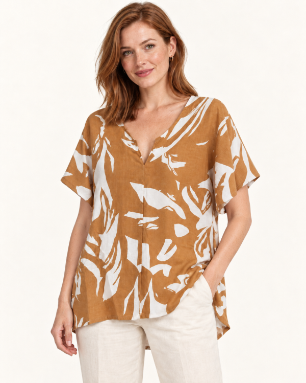 Producto - Blusa Lino Elastizado Manga 3/4 - 0