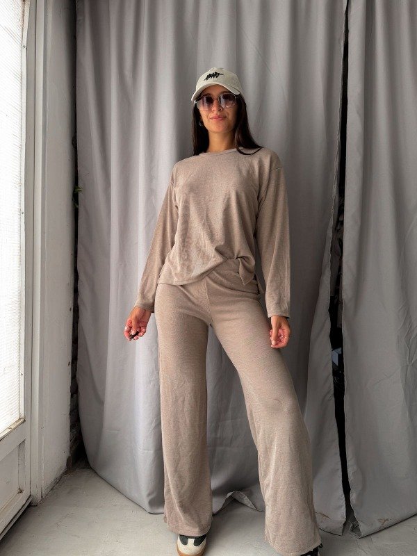 Producto - Conj M/L de morley, reme con tajo pant vintaje - Vison