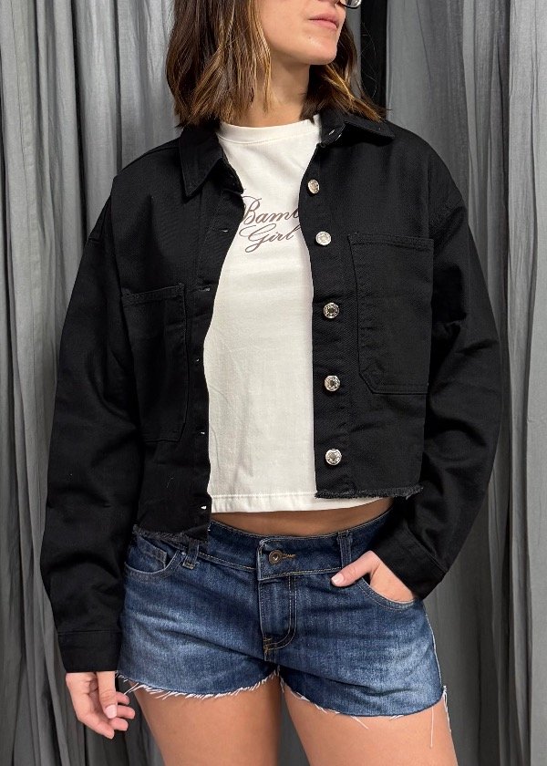 Producto - Campera Crop Emma (Negra) - 0