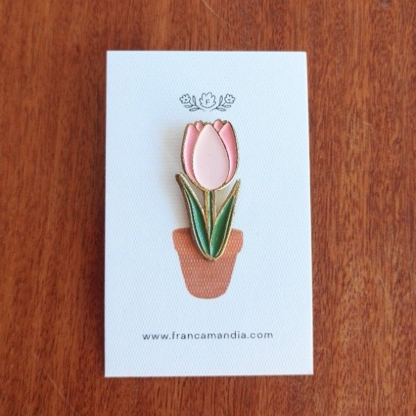Producto - Pin Metálico ilustrado - Tulipán