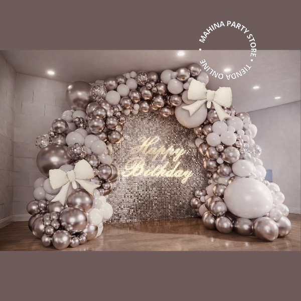 Producto - Sets de globos plata / blanco 119 piezas