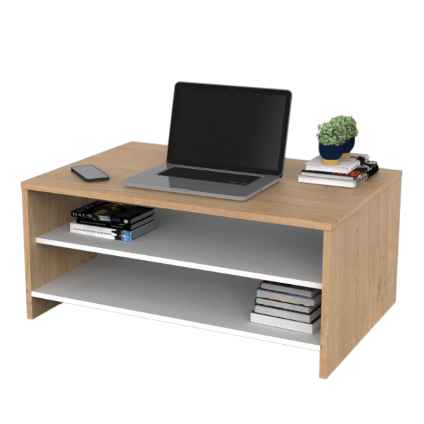 Producto - Mesa Ratona Niza (Blanca/Roble Kendal)