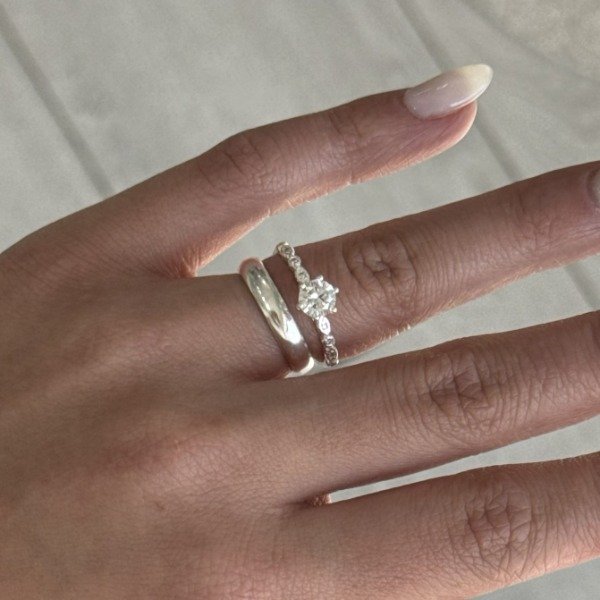 Producto - Anillo cintillo cubics engarzado y formas m. pavé - 1
