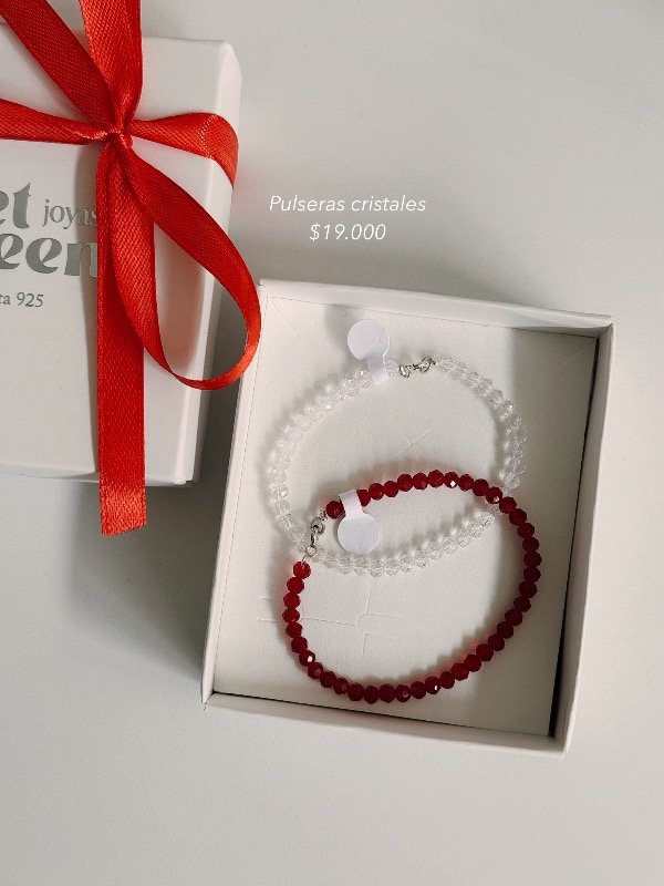 Producto - Pulsera cristal roja Plata 925