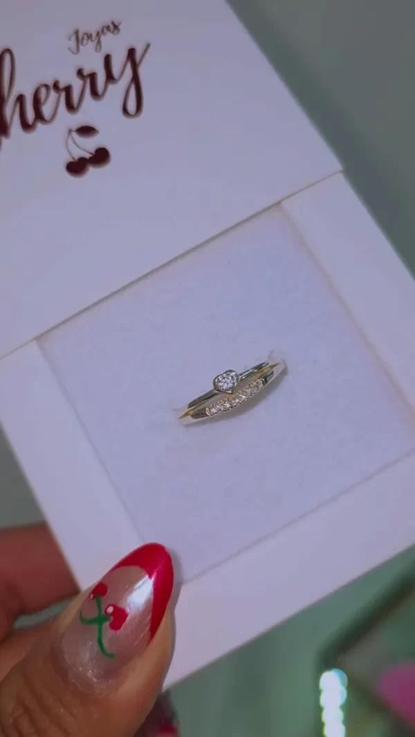 Producto - Anillo doble corazon mini AB