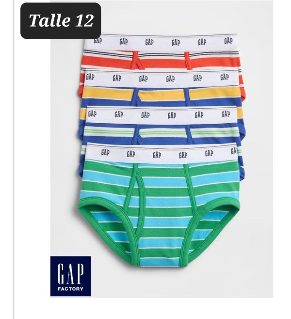 Producto - Pack de 4 slip gap talle 12 rayados