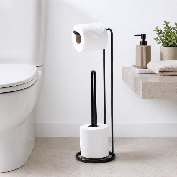 Producto - PORTA ROLLO PAPEL HIGIENICO CON BASE NEGRO - 0