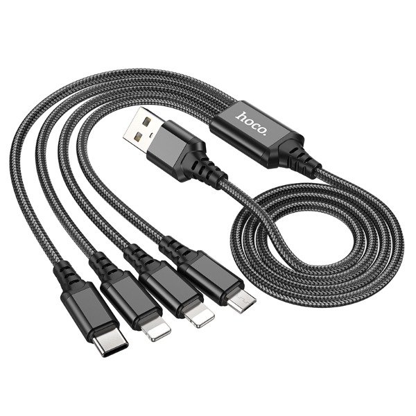 Producto - HOCO - X76 4-in-1 Super cable(iP+iP+Type-C+Micro) - 2