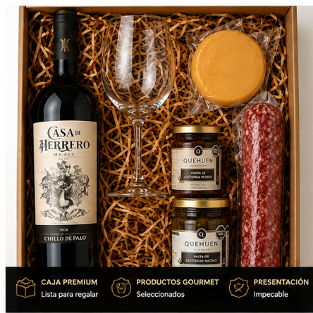 Producto - Caja de Regalo Casa de Herrero Malbec + Copa de Cristal + Picada Gourmet - 4