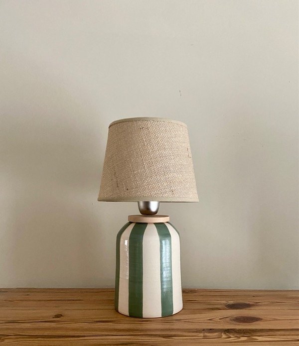 Producto - Lámpara Tambor Rayas verde- A PEDIDO