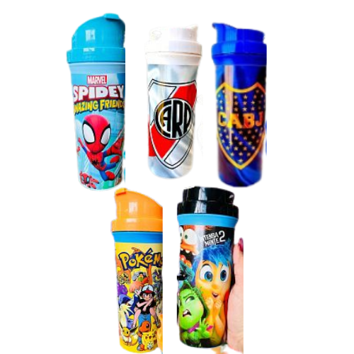 Producto - BOTELLA DEPORTIVA PERSONAJES 400CC X4