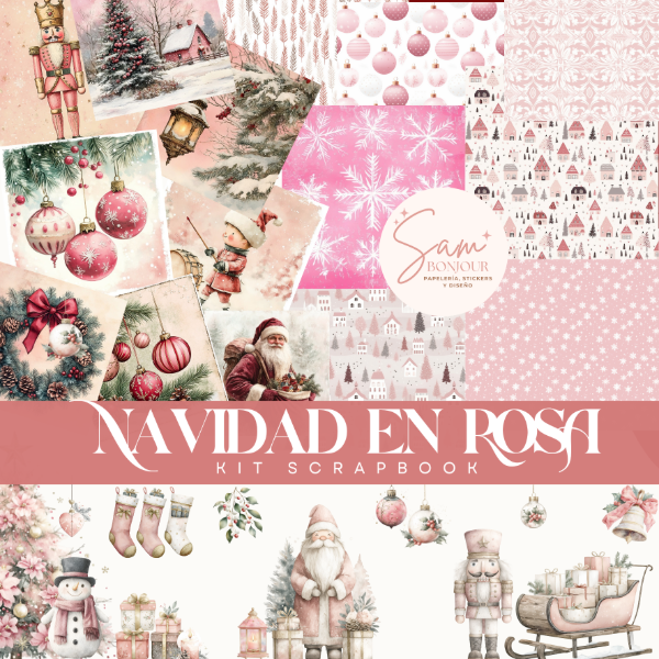 Producto - Kit de papelería: Navidad en Rosa