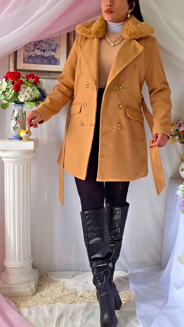 Producto - Tapado Berenice Beige! IMPORTADO NUEVO - 2