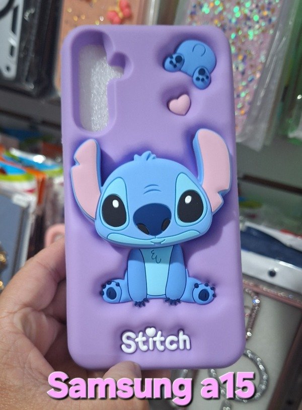 Producto - Fundas silicona popsocket Stich. Samsung a15