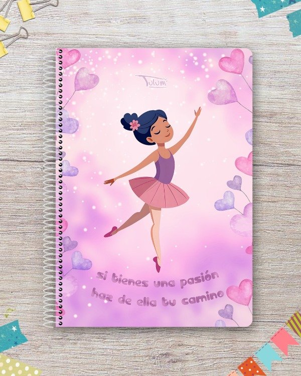 Producto - Cuaderno A4 tapa rígida plástica 50h dis. bailarina