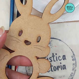 Producto - Conejo de Pascuas para pintar con base y espacio para Bonobon 13 cm