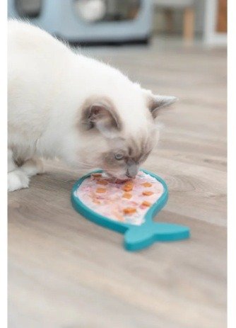 Producto - ALFOMBRA DE LAMER ANTISTRESS GATO FORMA DE PEZ