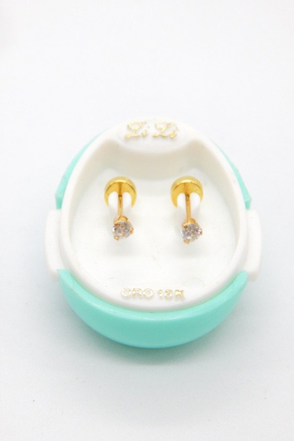 Producto - Aritos Abridores con cubic de 3mm engarzado oro 18k