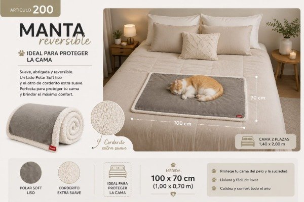 Producto - Manta Reversible Polar Soft y Corderito